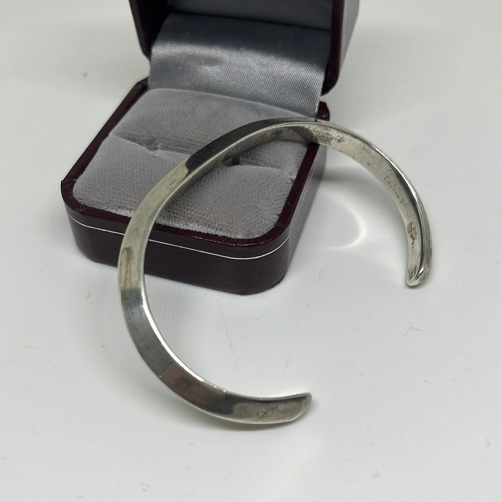 Vintage Southwestern sterling Silver Bangle heavy, thick Native Symbol